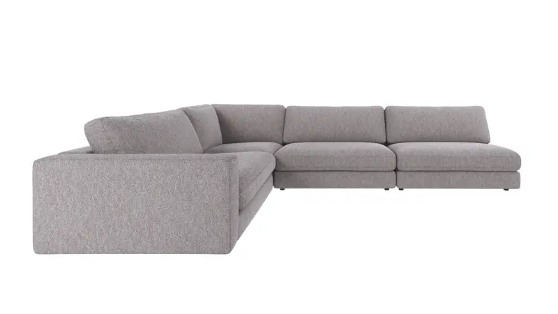 126700 b sb A Duncan corner sofa 2+3-seater open R grey fabric Alice #149 (c4).