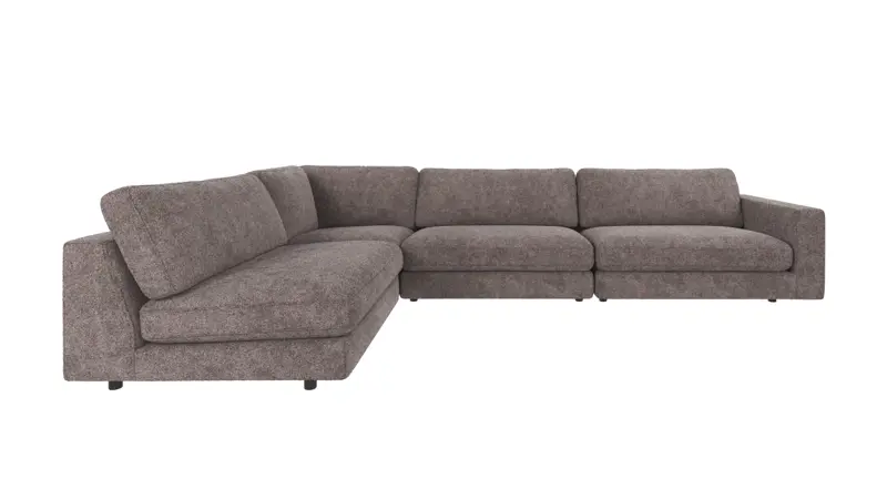 126795 b sb A Duncan corner sofa 2+3-seater open L dark grey fabric Anna 18 (c3).