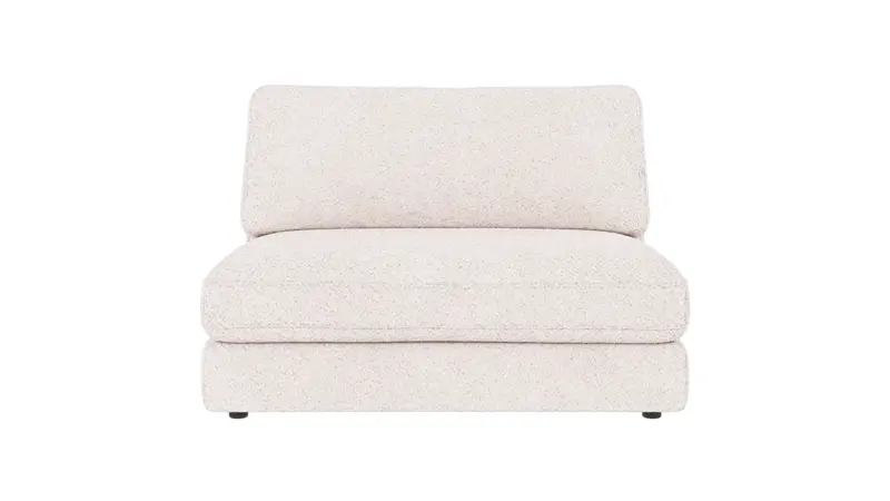 124281 b sb A Duncan 1,5 seat Middle sofa chair white fabric Anna #1 (c3).
