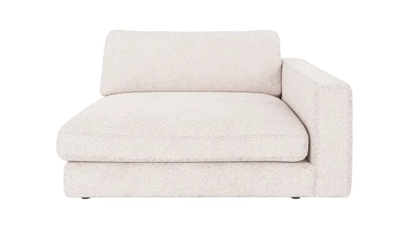 124283 b sb A Duncan 1,5 seater chaise longue R white fabric Anna #1 (c3).
