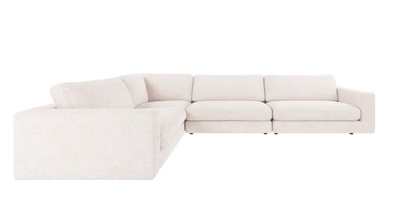 126774 b sb A Duncan corner sofa 2+3-seater white fabric Anna 1 (c3).