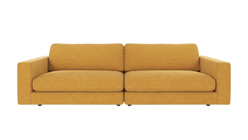 122184 b sb A Duncan sofa 3-seater yellow fabric Brenda #68 (c1).