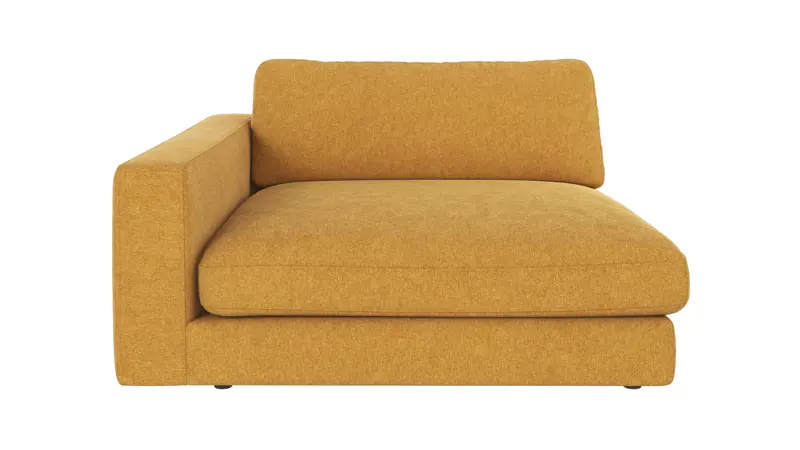 122182 b sb A Duncan 1,5 seater chaise longue L yellow fabric Brenda #68 (c1).