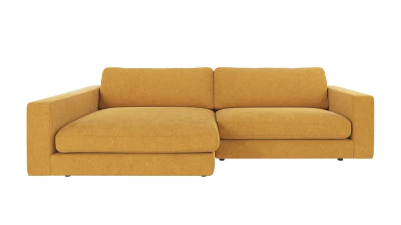 122188 b sb A Duncan sofa 3 seater-chaise longue L yellow fabric Brenda #68 (c1).