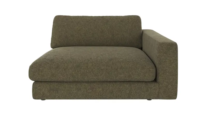 122193 b sb A Duncan 1,5 seater chaise longue R green fabric Brenda #77 (c1).