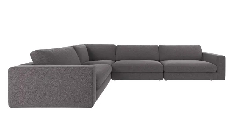 126614 b sb A Duncan corner sofa 2+3-seater dark grey fabric Brenda #18 (c1).