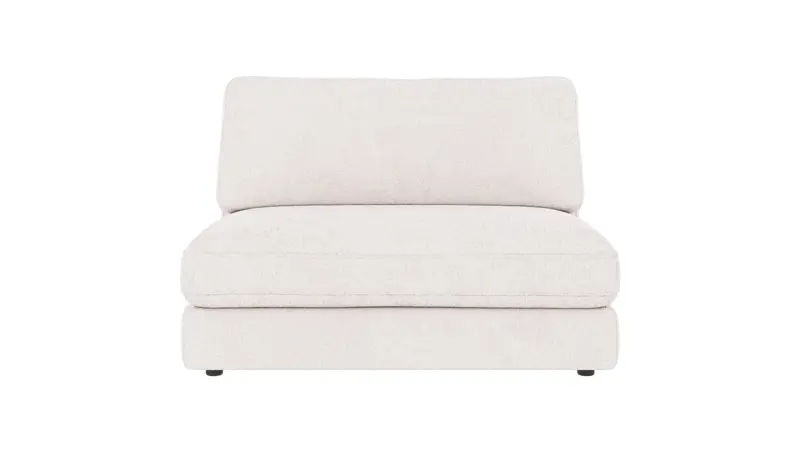 124231 b sb A Duncan 1,5 seat Middle sofa chair white fabric Greg #1 (c2).