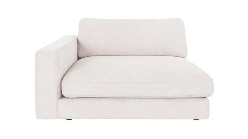 124232 b sb A Duncan 1,5 seater chaise longue L white fabric Greg #1 (c2).