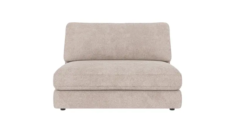 124261 b sb A Duncan 1,5 seat Middle sofa chair light grey fabric Greg #17 (c2).