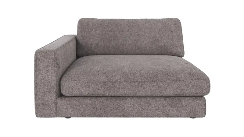 124272 b sb A Duncan 1,5 seater chaise longue L grey fabric Greg #18 (c2).