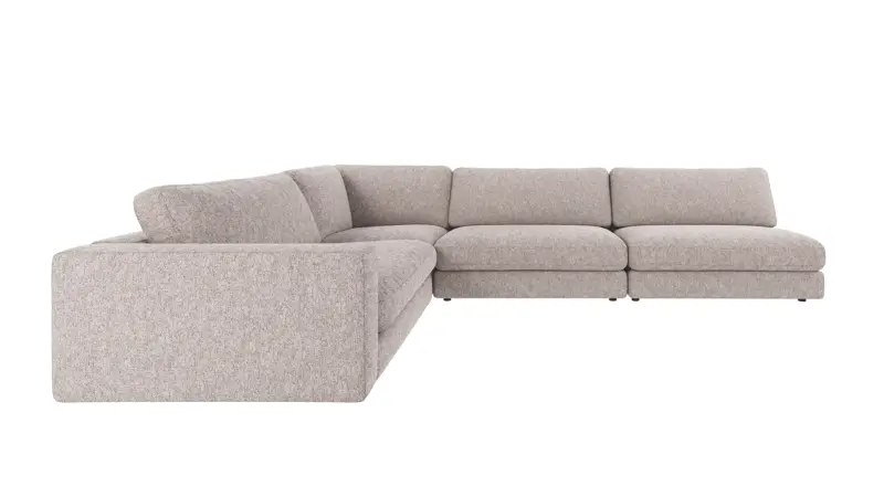 126668 b sb A Duncan corner sofa 2+3-seater open R grey fabric Max #180 (c2).