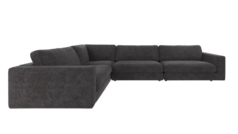 126674 b sb A Duncan corner sofa 2+3-seater dark grey fabric Robin #66 (c3).