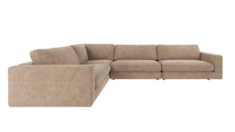 126682 b sb A Duncan corner sofa 2+3-seater grey-beige fabric Robin #109 (c3).