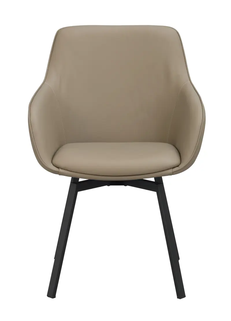 118147 b sb a Alison swivel armchair beige leather black.