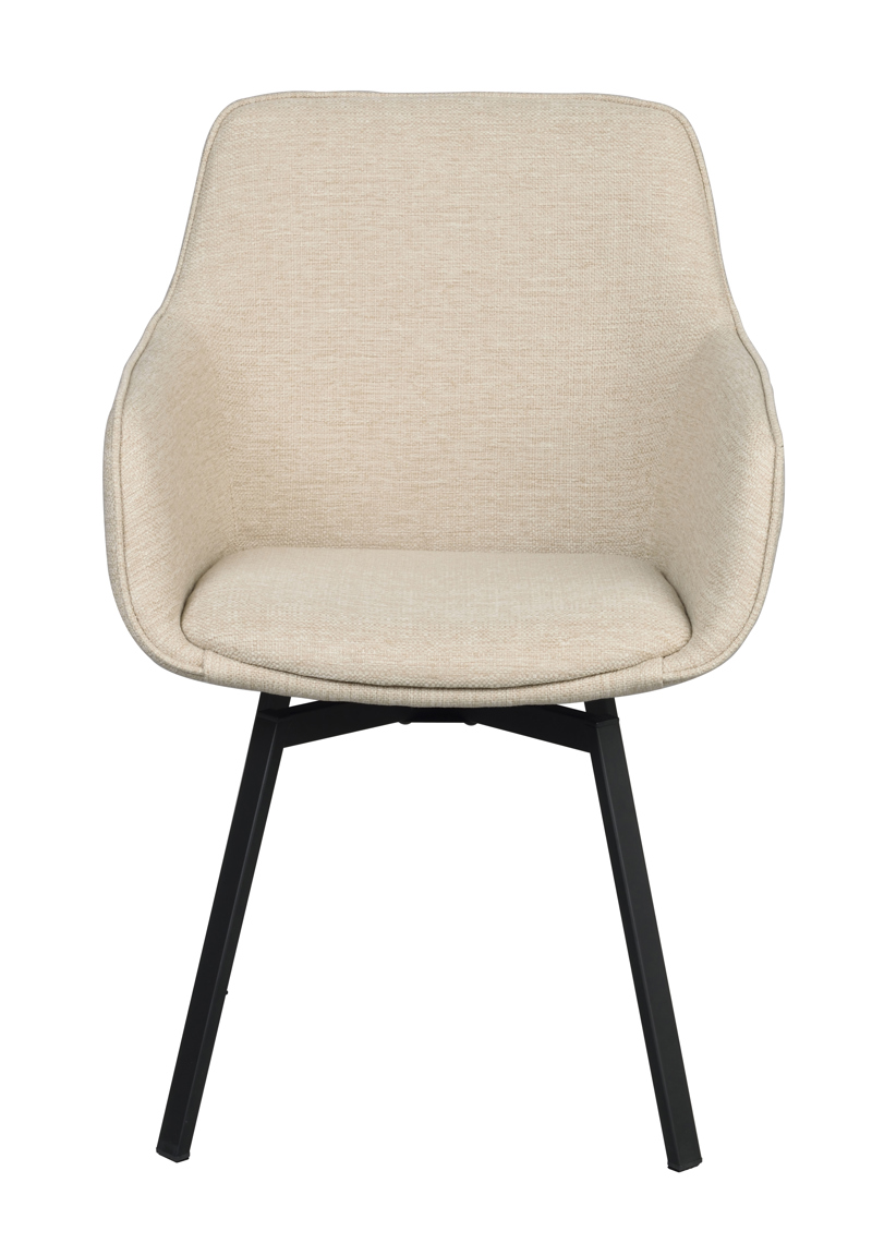 117879 b sb a Alison arm swivelchair light beige black.