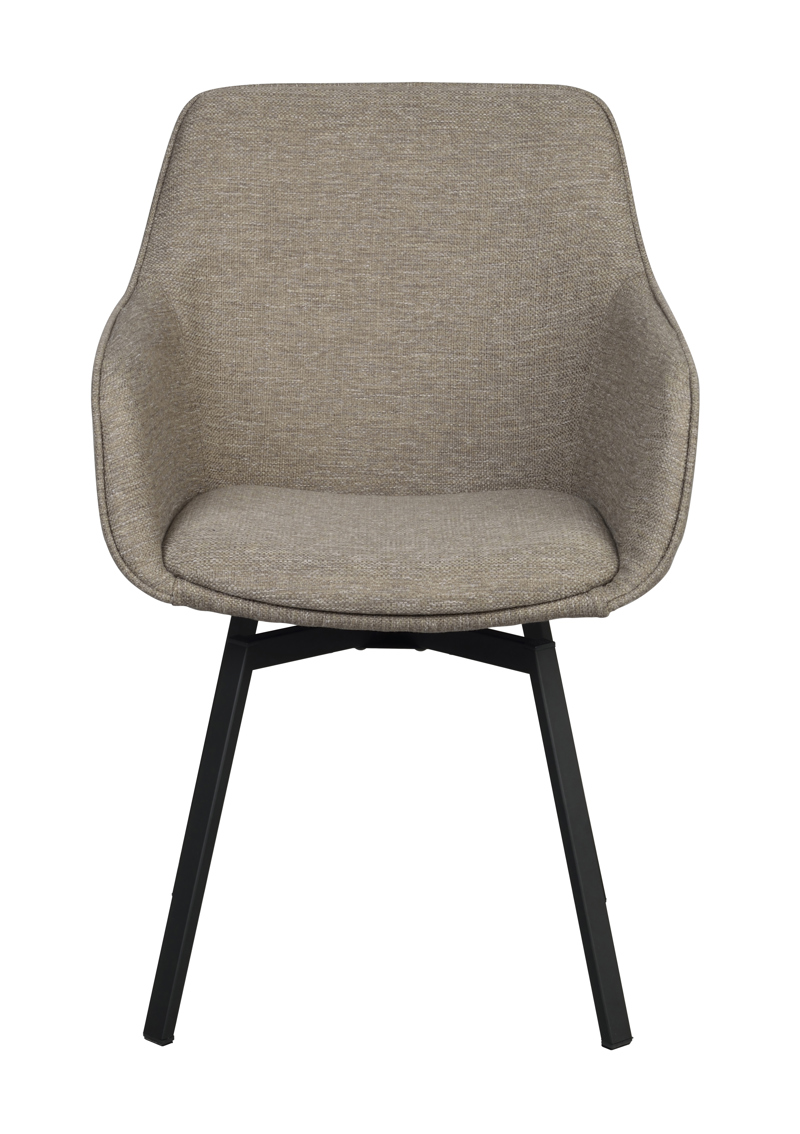 117883 b sb a Alison arm swivelchair dark beige black.