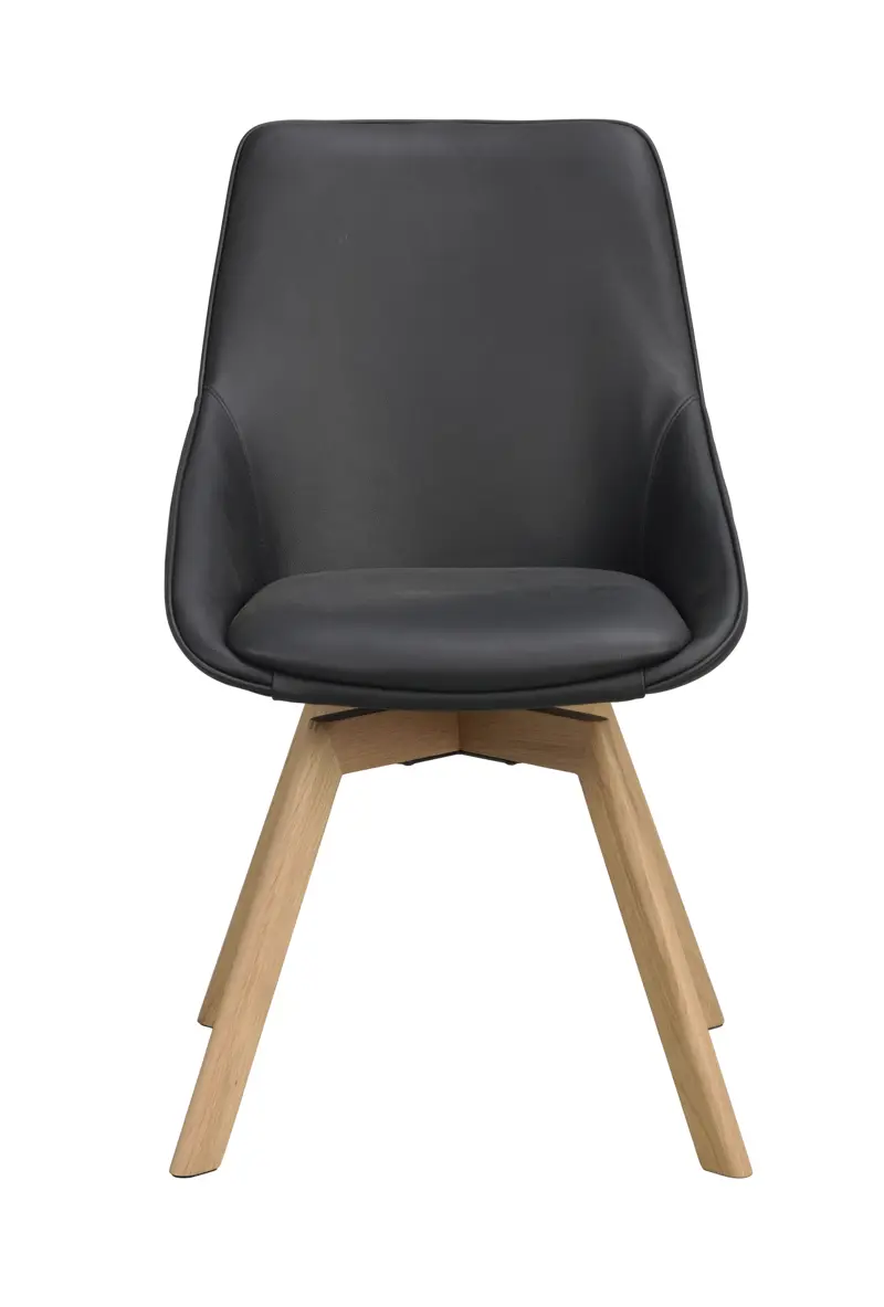 118130 b sb a Alison swivelchair black leather oak.