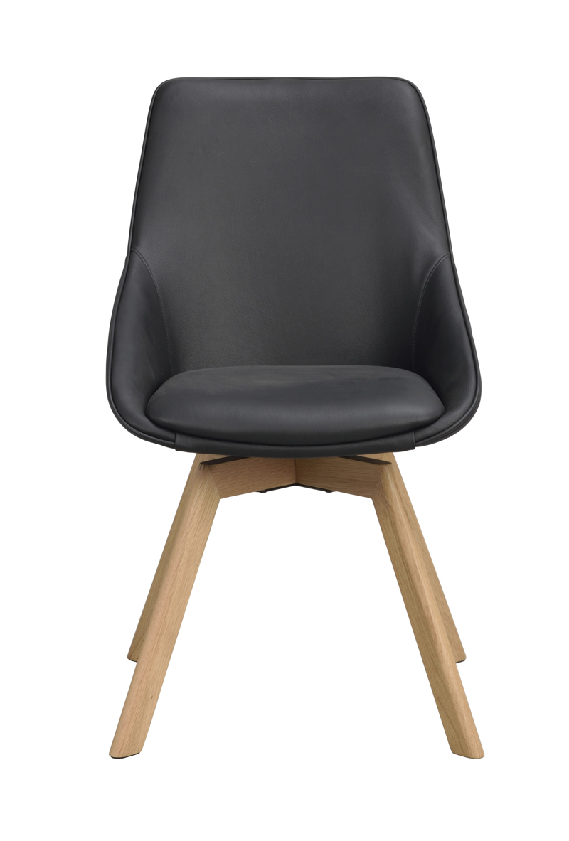 118130 b sb a Alison swivelchair black leather oak.
