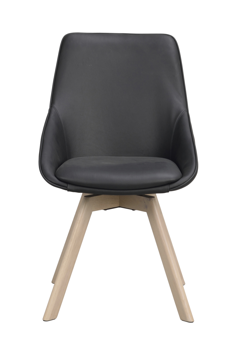 118131 b sb a Alison swivelchair black leather whitepigm. oak.
