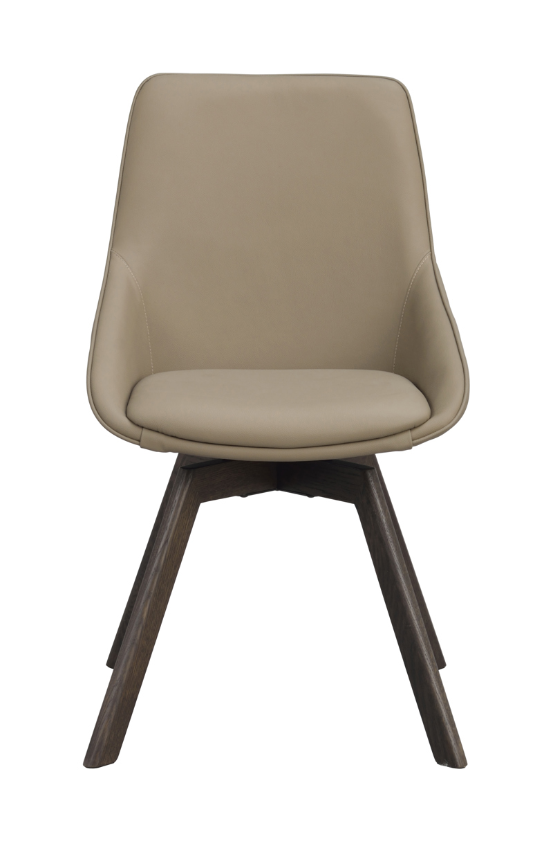 118136 b sb a Alison swivelchair beige leather brown oak.