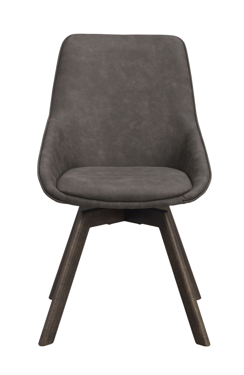 118072 b sb a Alison swivelchair dark grey microfiber brown oak.