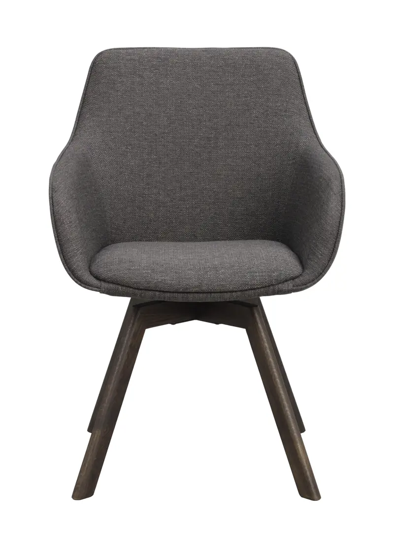 118082 b sb a Alison swivel armchair dark grey brown oak.