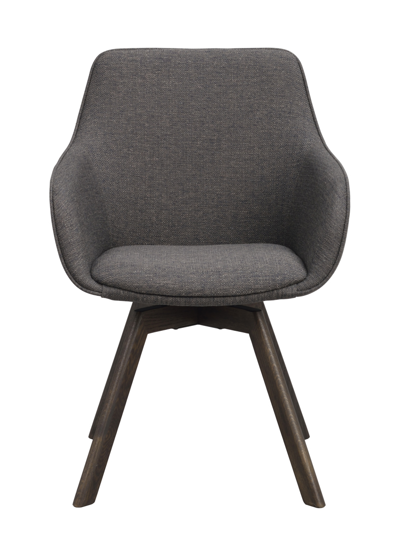 118082 b sb a Alison swivel armchair dark grey brown oak.
