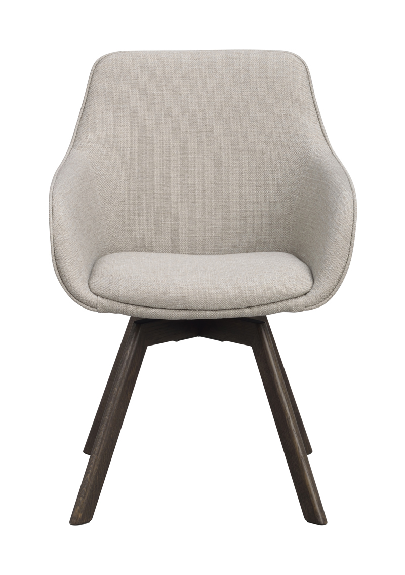 118086 b sb a Alison swivel armchair beige brown oak.