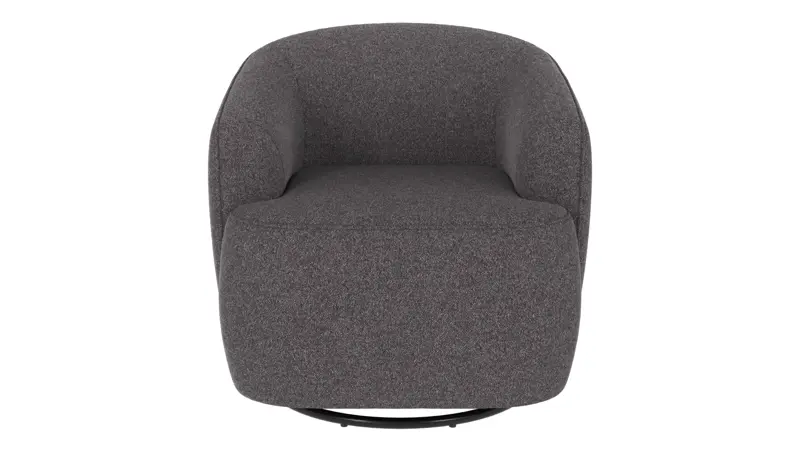 125423 b sb A Dermot lounge chair swivel+swing dark grey fabric Brenda #18 (c1).
