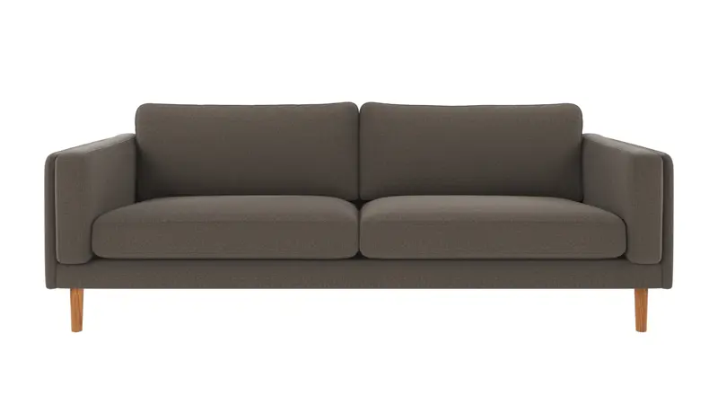 123977 b sb A Braden sofa 3-seater medium grey fabric Rita #108 (c2) oak legs.