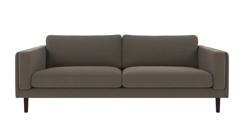 123979 b sb A Braden sofa 3-seater medium grey fabric Rita #108 (c2) brown oak legs.