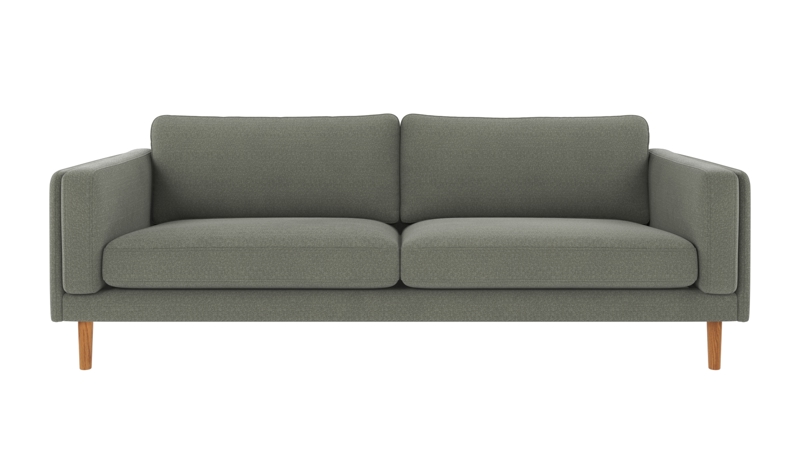 123985 b sb A Braden sofa 3-seater green fabric Rita #158 (c2) oak legs.