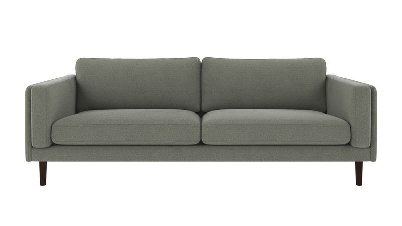 123987 b sb A Braden sofa 3-seater green fabric Rita #158 (c2) brown oak legs.