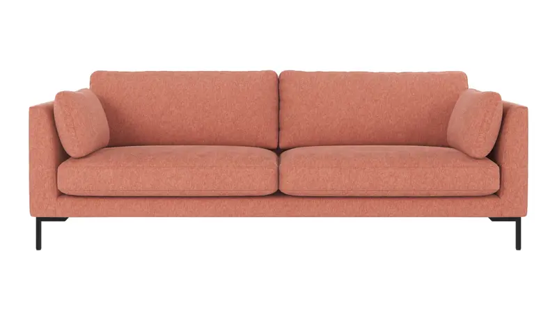 129250 b sb A Corwin sofa 3-seater red fabric Brenda #52 (c1).