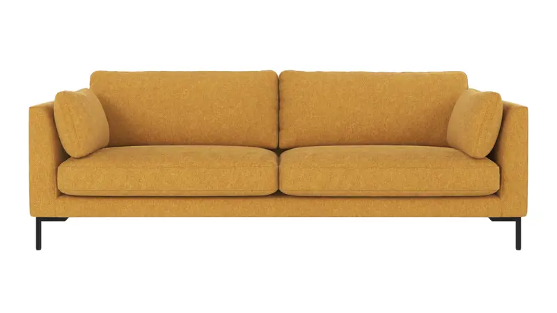 129260 b sb A Corwin sofa 3-seater yellow fabric Brenda #68 (c1).