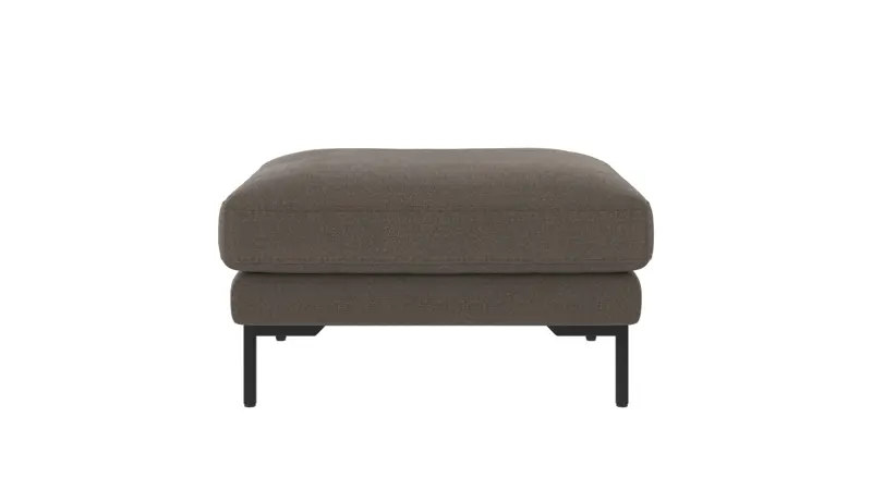 129182 b sb A Corwin foot stool medium grey fabric Rita #108 (c2).