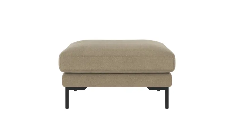 129192 b sb A Corwin foot stool dark beige fabric Rita #109 (c2).