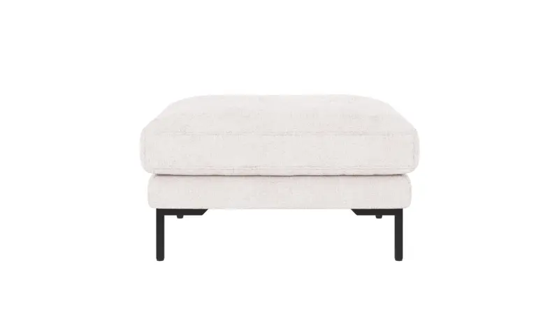 129422 b sb A Corwin foot stool white fabric Greg #1 (c2).