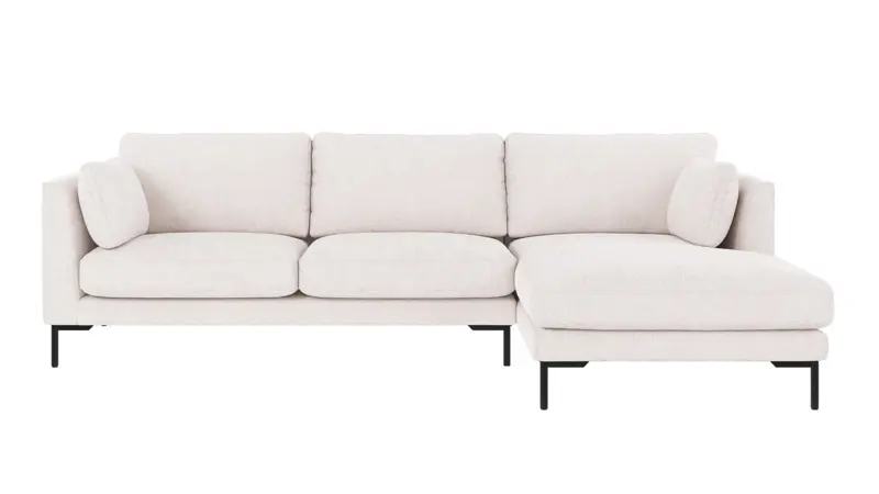 129423 b sb A Corwin sofa 3,5-seater-chaise longue R white fabric Greg #1 (c2).