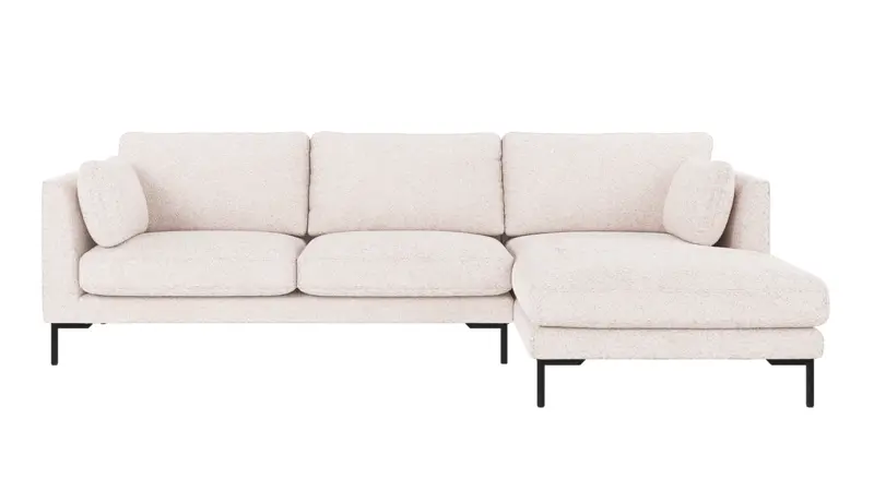 129533 b sb A Corwin sofa 3,5-seater-chaise longue R white fabric Anna #1 (c3).