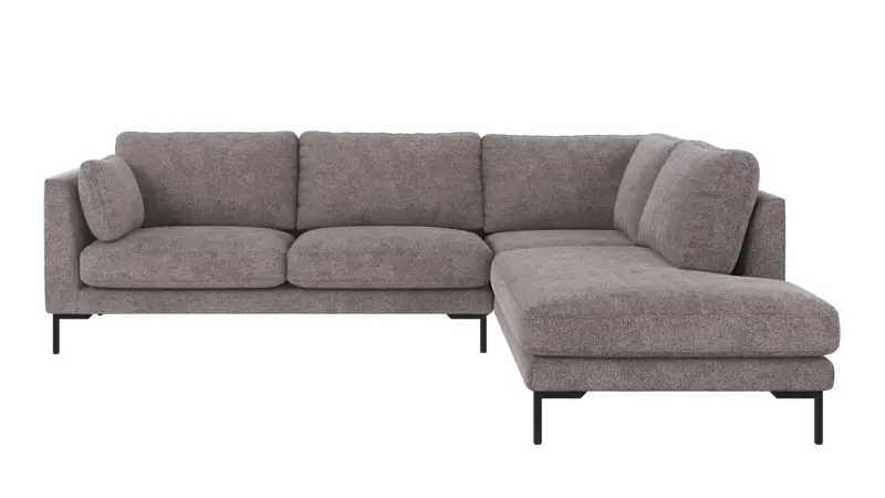 129464 b sb A Corwin corner sofa 2,5+2,5-seater open end R grey fabric Greg #18 (c2).