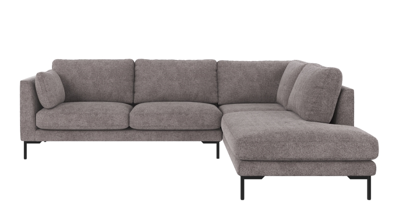 129464 b sb A Corwin corner sofa 2,5+2,5-seater open end R grey fabric Greg #18 (c2).