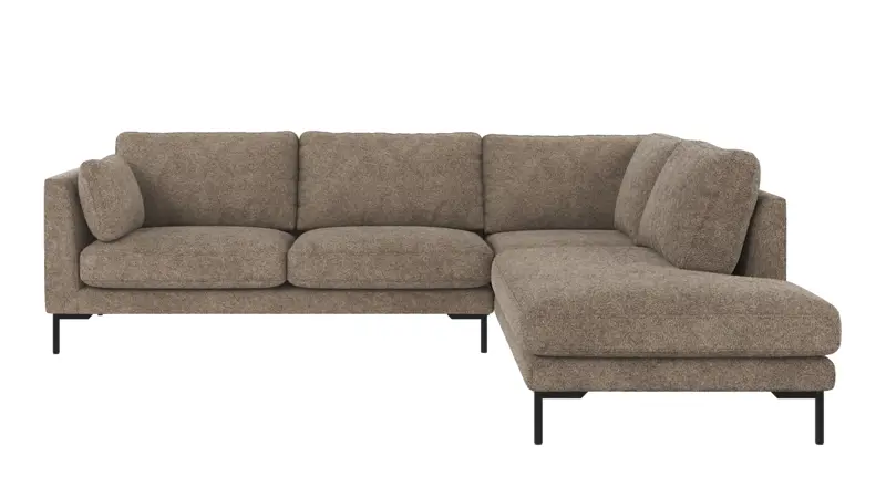 129554 b sb A Corwin corner sofa 2,5+2,5-seater open end R dark beige fabric Anna #6 (c3).