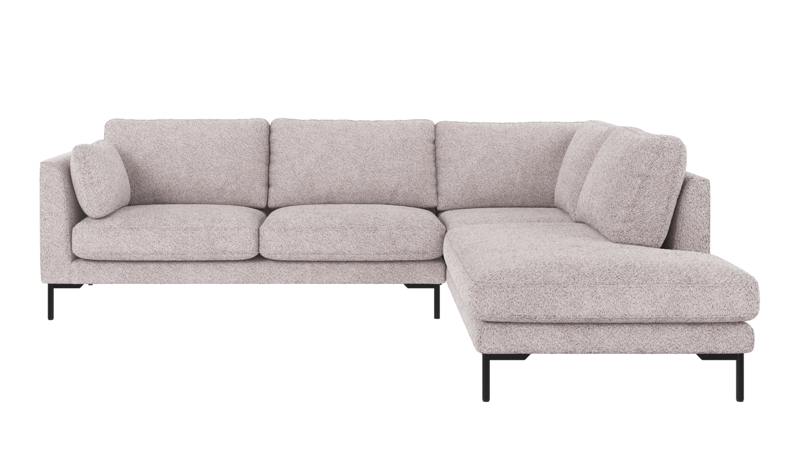 129574 b sb A Corwin corner sofa 2,5+2,5-seater open end R light grey fabric Anna #15 (c3).