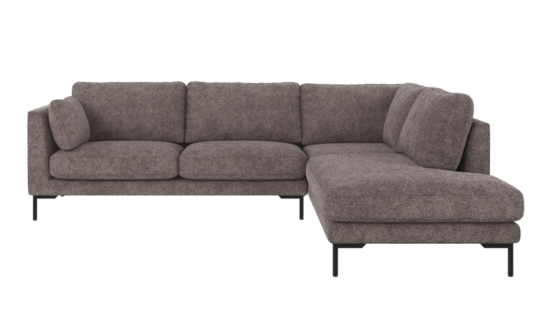 129584 b sb A Corwin corner sofa 2,5+2,5-seater open end R dark grey fabric Anna #18 (c3).