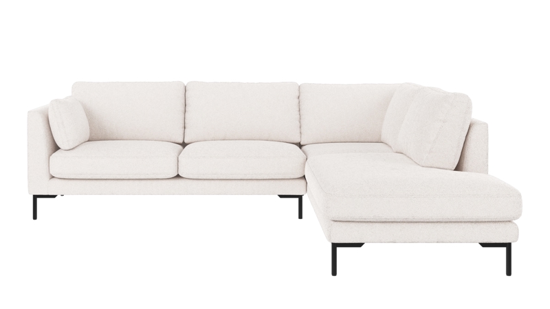 129604 b sb A Corwin corner sofa 2,5+2,5-seater open end R white fabric Alice #101 (c4).