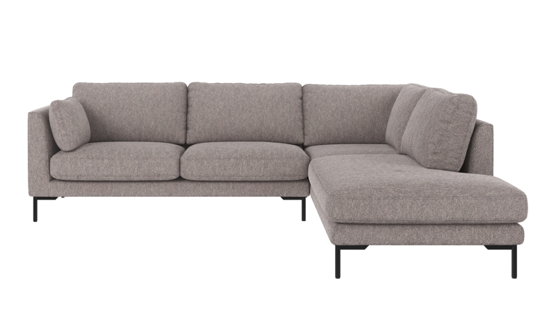 129614 b sb A Corwin corner sofa 2,5+2,5-seater open end R grey fabric Alice #149 (c4).