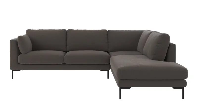 129164 b sb A Corwin corner sofa 2,5+2,5-seater open end R dark grey fabric Rita #68 (c2).