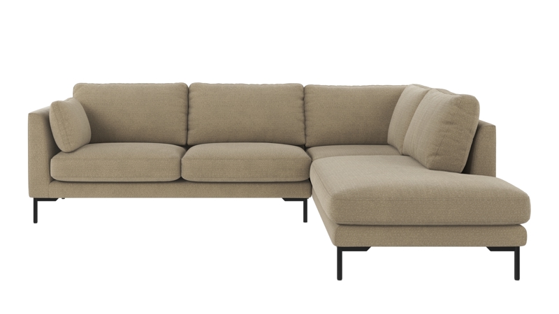 129194 b sb A Corwin corner sofa 2,5+2,5-seater open end R dark beige fabric Rita #109 (c2).
