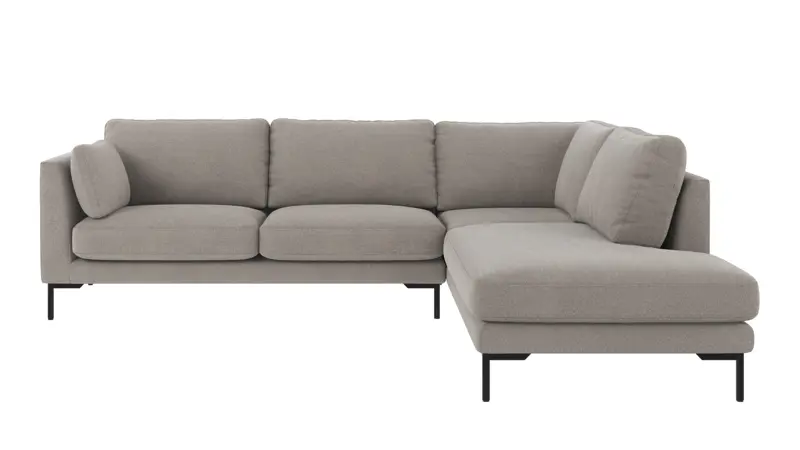 129214 b sb A Corwin corner sofa 2,5+2,5-seater open end R light grey fabric Rita #167 (c2).